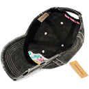 4350 DISTRICT : T13 | Boat Hair Don't Care Verbiage Design with Oxford Fabric Patch Design Vintage Baseball Cap