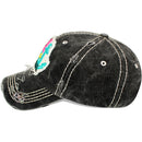 4350 DISTRICT : T13 | Boat Hair Don't Care Verbiage Design with Oxford Fabric Patch Design Vintage Baseball Cap