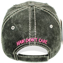 4350 DISTRICT : T13 | Boat Hair Don't Care Verbiage Design with Oxford Fabric Patch Design Vintage Baseball Cap