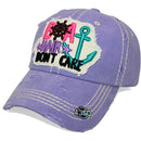 4350 DISTRICT : T13 | Boat Hair Don't Care Verbiage Design with Oxford Fabric Patch Design Vintage Baseball Cap