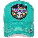 4350 DISTRICT : T13 | Heifer Embossed Verbiage Embroidery with Cute Heifer Embroidery Design Vintage Baseball Cap