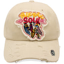4350 DISTRICT : T13 | Hippie Soul Front-raised Verbiage & Blessed Feathers Embroidery Design Vintage Baseball Cap