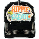 4350 DISTRICT : T13 | Hippie Soul Front-raised Verbiage Design Vintage Baseball Cap