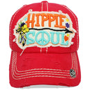 4350 DISTRICT : T13 | Hippie Soul Front-raised Verbiage Design Vintage Baseball Cap