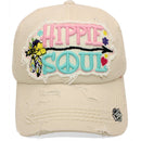 4350 DISTRICT : T13 | Hippie Soul Front-raised Verbiage Design Vintage Baseball Cap