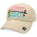 4350 DISTRICT : T13 | Hippie Soul Front-raised Verbiage Design Vintage Baseball Cap