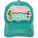 4350 DISTRICT : T13 | Hippie Soul Front-raised Verbiage Design Vintage Baseball Cap