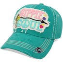 4350 DISTRICT : T13 | Hippie Soul Front-raised Verbiage Design Vintage Baseball Cap