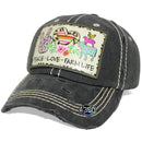 4350 DISTRICT : T13 | Peace, Love, Farm Life Front-raised Verbiage Design Vintage Baseball Cap