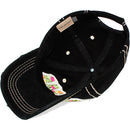 4350 DISTRICT : T13 | MAMA Embossed Verbiage with Flower Embroidery with Oxford Patch Design Vintage Baseball Cap
