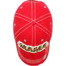 4350 DISTRICT : T13 | MAMA Embossed Verbiage with Flower Embroidery with Oxford Patch Design Vintage Baseball Cap