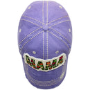 4350 DISTRICT : T13 | MAMA Embossed Verbiage with Flower Embroidery with Oxford Patch Design Vintage Baseball Cap
