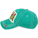 4350 DISTRICT : T13 | MAMA Embossed Verbiage with Flower Embroidery with Oxford Patch Design Vintage Baseball Cap