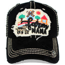 4350 DISTRICT : T13 | Farm Mama Front-raised Verbiage with Happy Farm Life Embroidery with Oxford Patch Design Vintage Baseball Cap