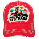 4350 DISTRICT : T13 | Farm Mama Front-raised Verbiage with Happy Farm Life Embroidery with Oxford Patch Design Vintage Baseball Cap