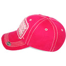 4350 DISTRICT : T13 | HOPE Front-raised Hope with Breast Cancel Awareness Pink Ribbon Design Vintage Baseball Cap
