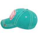 4350 DISTRICT : T13 | HOPE Front-raised Hope with Breast Cancel Awareness Pink Ribbon Design Vintage Baseball Cap
