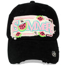 4350 DISTRICT : T13 | Summer Front-raised Verbiage with Watermelon Embroidery Design Vintage Baseball Cap