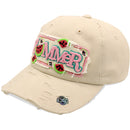 4350 DISTRICT : T13 | Summer Front-raised Verbiage with Watermelon Embroidery Design Vintage Baseball Cap