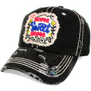 4350 DISTRICT : T13 | Home Sweet Home Verbiage Design with Oxford Fabric Patch Design Vintage Baseball Cap