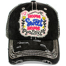 4350 DISTRICT : T13 | Home Sweet Home Verbiage Design with Oxford Fabric Patch Design Vintage Baseball Cap