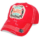 4350 DISTRICT : T13 | Home Sweet Home Verbiage Design with Oxford Fabric Patch Design Vintage Baseball Cap