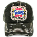 4350 DISTRICT : T13 | Home Sweet Home Verbiage Design with Oxford Fabric Patch Design Vintage Baseball Cap