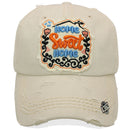 4350 DISTRICT : T13 | Home Sweet Home Verbiage Design with Oxford Fabric Patch Design Vintage Baseball Cap