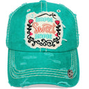 4350 DISTRICT : T13 | Home Sweet Home Verbiage Design with Oxford Fabric Patch Design Vintage Baseball Cap