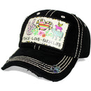 4350 DISTRICT : T13 | Peace, Love, Farm Life Front-raised Verbiage Design Vintage Baseball Cap