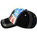 4350 DISTRICT : T13 | WILD AND FREE Front-raised Verbiage with Vintage USA Flag Sublimation Design Vintage Baseball Cap