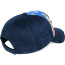 4350 DISTRICT : T13 | WILD AND FREE Front-raised Verbiage with Vintage USA Flag Sublimation Design Vintage Baseball Cap