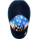 4350 DISTRICT : T13 | WILD AND FREE Front-raised Verbiage with Vintage USA Flag Sublimation Design Vintage Baseball Cap