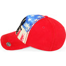 4350 DISTRICT : T13 | WILD AND FREE Front-raised Verbiage with Vintage USA Flag Sublimation Design Vintage Baseball Cap
