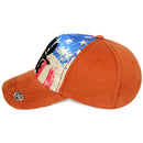4350 DISTRICT : T13 | WILD AND FREE Front-raised Verbiage with Vintage USA Flag Sublimation Design Vintage Baseball Cap