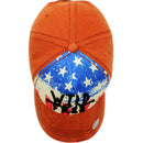 4350 DISTRICT : T13 | WILD AND FREE Front-raised Verbiage with Vintage USA Flag Sublimation Design Vintage Baseball Cap