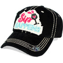 4350 DISTRICT : T13 | SIP Happens Front-raised Verbiage Design Vintage Baseball Cap