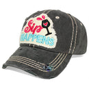 4350 DISTRICT : T13 | SIP Happens Front-raised Verbiage Design Vintage Baseball Cap