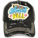 4350 DISTRICT : T13 | Blessed Y'all Verbiage Design with Oxford Fabric Patch Design Vintage Baseball Cap