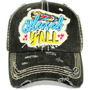 4350 DISTRICT : T13 | Blessed Y'all Verbiage Design with Oxford Fabric Patch Design Vintage Baseball Cap