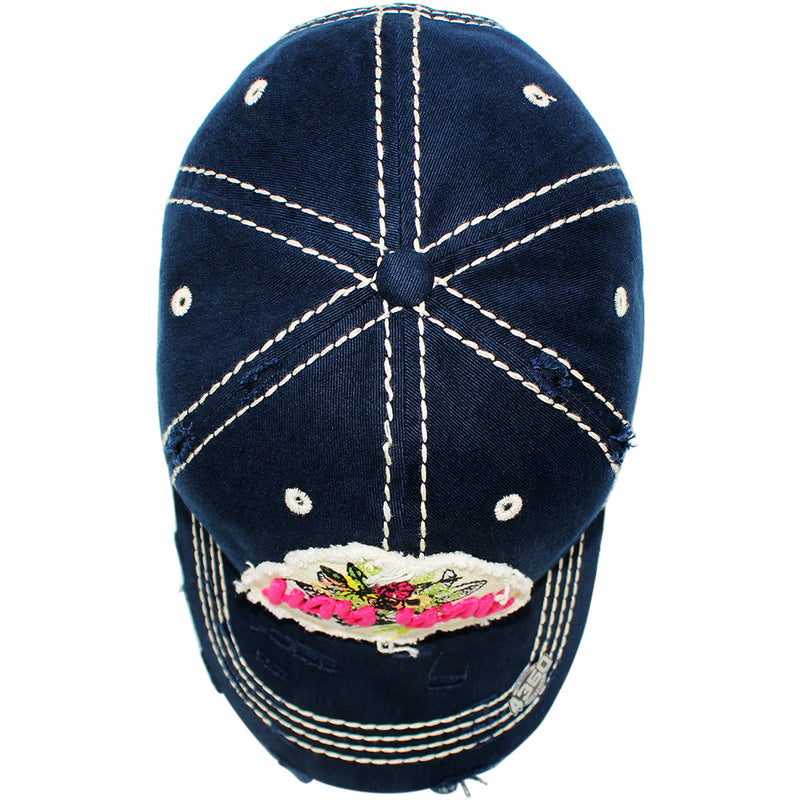 4350 DISTRICT : T13 | Hey Y'all Front-raised Verbiage Design Vintage Baseball Cap